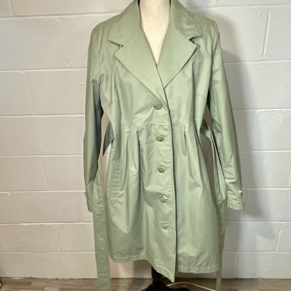 Liz Lange for Target Maternity Sage Green Trench Coat - Picture 3 of 9